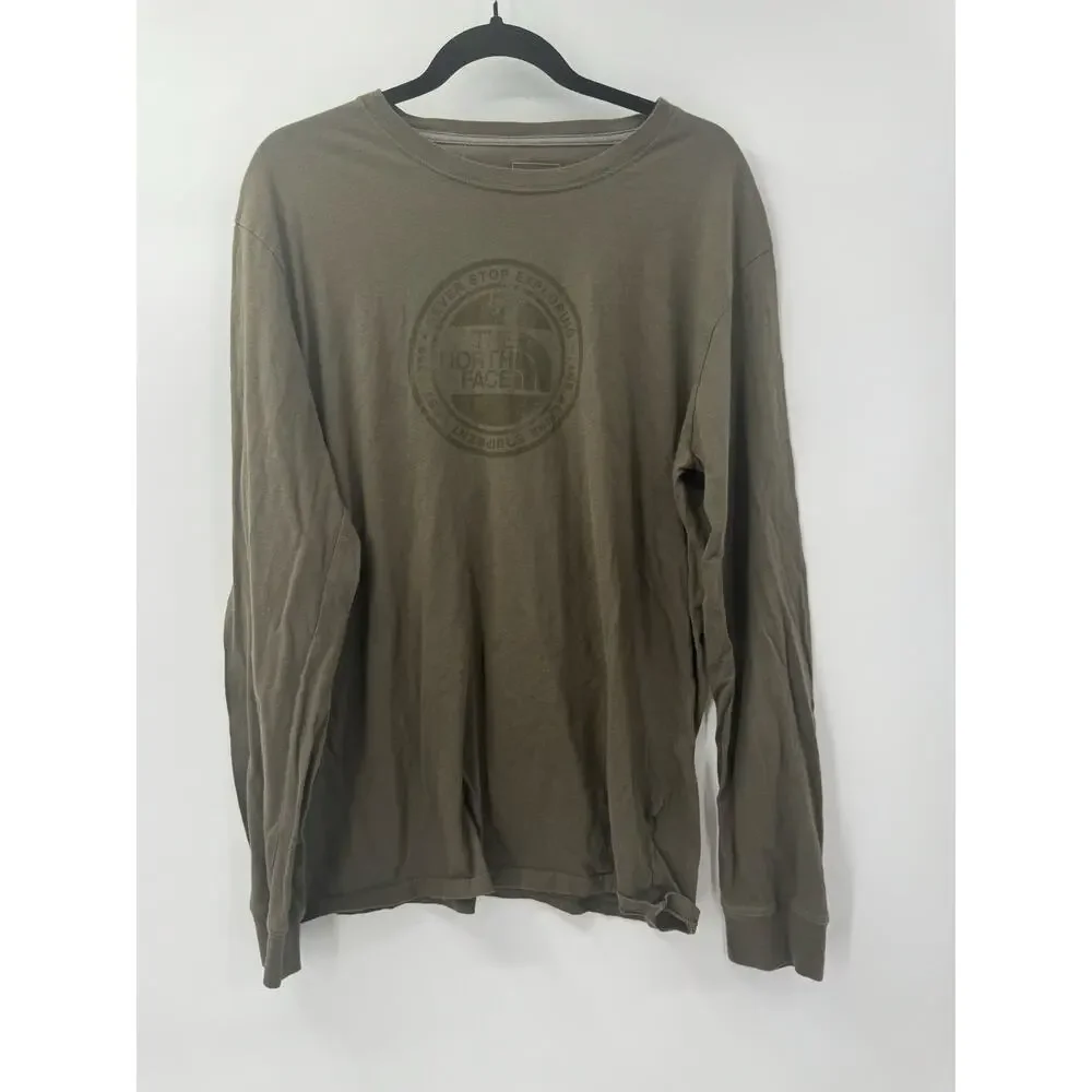 The North Face Men’s Large Brown Long Sleeve T-Shirt 'Never Stop Exploring'